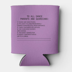 Enfriador De Latas Dance Parent Reminder Banana Lavender