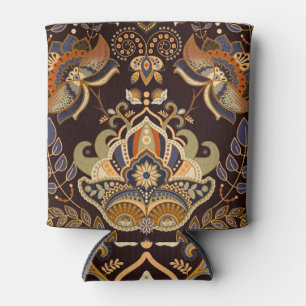 Enfriador De Latas Dark Paisley: Indio floral sin soldadura.