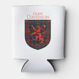 Enfriador De Latas Davidson Tartan Scottish Plaid Lion Rampant