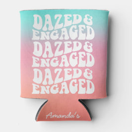Enfriador De Latas Dazed Enged Pink Aqua Bridal Shower