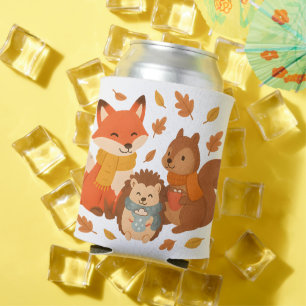 Enfriador de latas de animales del bosque otoñal