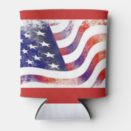 Enfriador de Latas de Bandera Americana Rústica