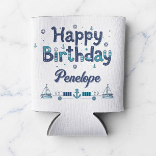 Enfriador de latas de cumpleaños náutico personali
