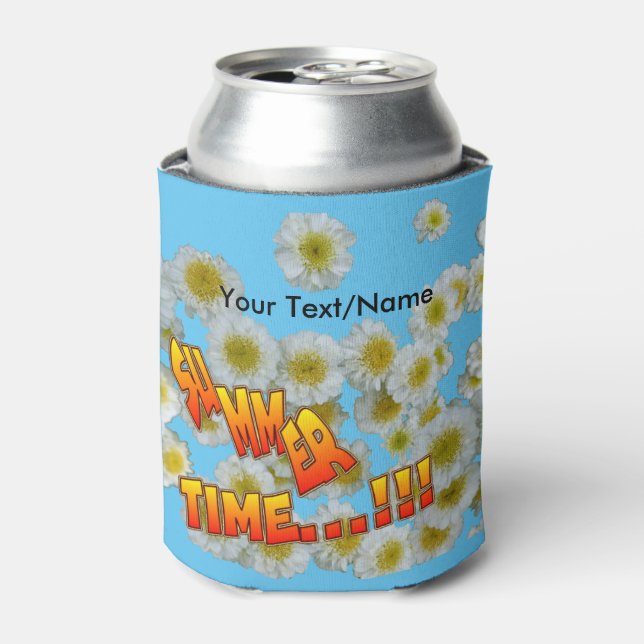 Enfriador de latas de flores de texto personalizad (Lata Anverso)