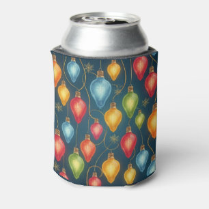 Enfriador De Latas Decoración colorida y vintage de las luces navideñ