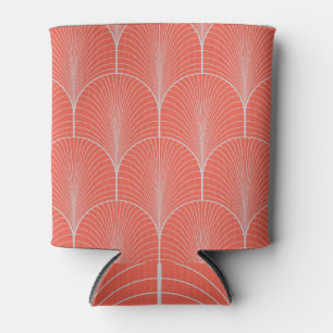 Enfriador De Latas Decoración de arte rojo-gris, tapicería vintage.