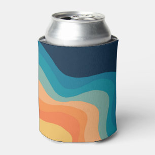 Enfriador De Latas Decoración de ondas de estilo retro