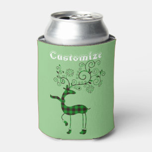 Enfriador De Latas Deer Thunder_Cove de Navidades con mango de búfal