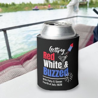 Enfriador de latas del 4 de Julio Rojo Blanco y Ac