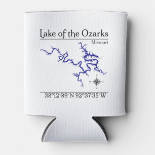 Enfriador de latas del mapa del lago de los Ozarks