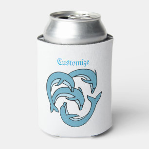 Enfriador De Latas Delfines azules en círculos Thunder_Cove