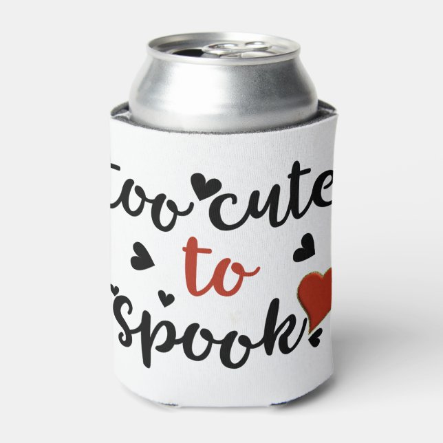 Enfriador De Latas demasiado lindo para asustar halloween (Lata Anverso)