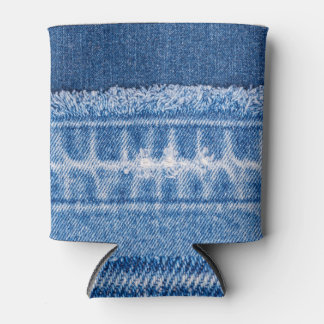 Enfriador De Latas Denim desgarrado: marco doble de jeans azules