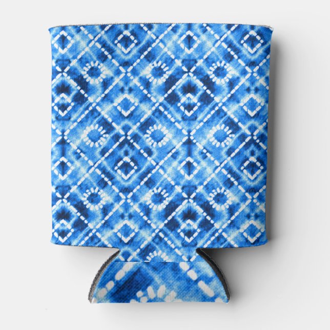 Enfriador De Latas Denim Tye Textura: Elegancia moderna. (Anverso)