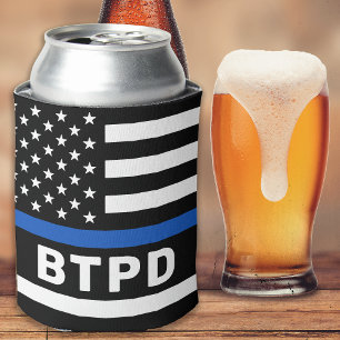 Enfriador De Latas Departamento de Policía Personalizado Línea Azul D