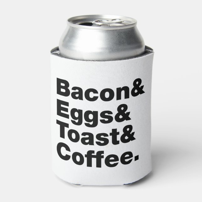 Enfriador De Latas Desayuno (Bacon, Huevos, Tostadas y Café). (Lata Anverso)