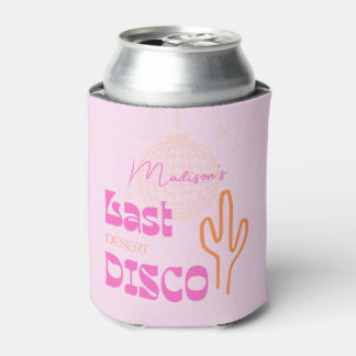 Enfriador De Latas Desert Disco Bachelorette Party Rosa y Naranja