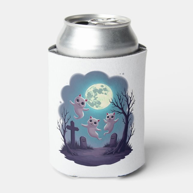 Enfriador De Latas Desfile de gatos fantasma (Lata Anverso)