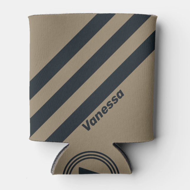 Enfriador De Latas Desierto retro tres rayas con nombre (Anverso)