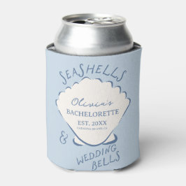Enfriador De Latas Despedida de Soltera Conchas Marinas y Campanas de