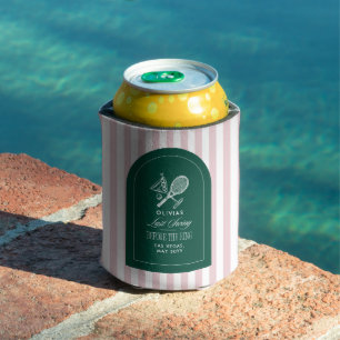 Enfriador De Latas Despedida de soltera elegante con rayas verdes y t