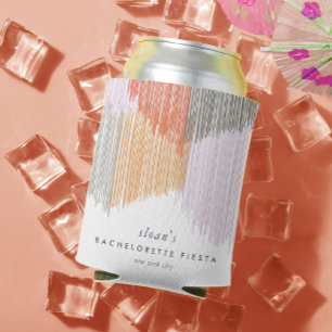Enfriador De Latas Despedida de soltera moderna con flecos rosados