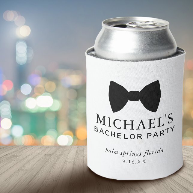 Enfriador De Latas Despedida de soltero corbata negra (Bachelor Party Black Tie Can Cooler)
