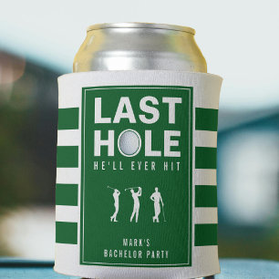 Enfriador De Latas Despedida de soltero de golf última hoya rayada