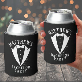 Enfriador De Latas Despedida de Soltero en Blanco y Negro