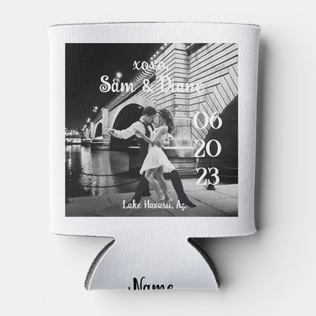 Enfriador De Latas Destino del boda London Bridge (Anverso)