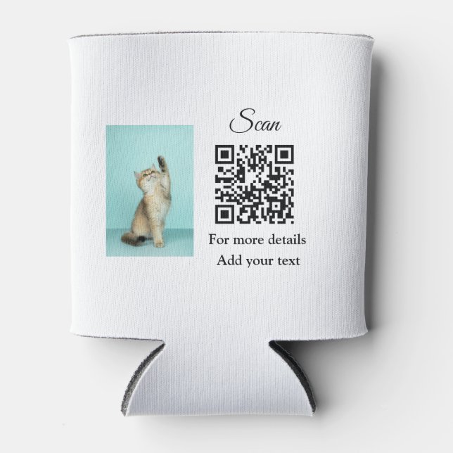 Enfriador De Latas Detalles simples de nombres de animales Código QR  (Anverso)