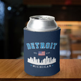 Enfriador De Latas Detroit Michigan Est. 1701 Funny Vintage
