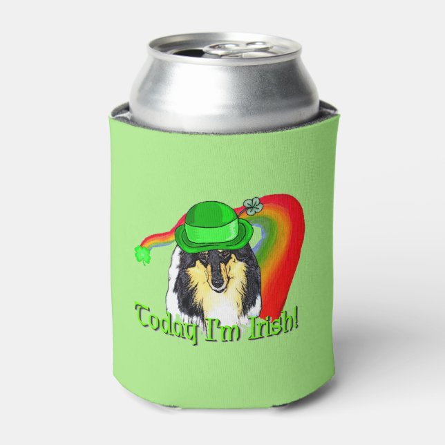 Enfriador De Latas Día de Collie St Patricks (Lata Anverso)