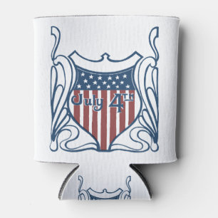 Enfriador De Latas Día de la Independencia 4 de julio Escudo Vintage