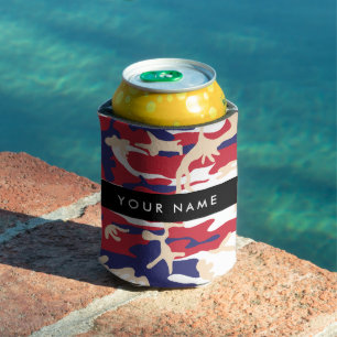 Enfriador De Latas Día de la Independencia Camuflaje Su nombre Person