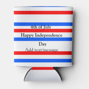Enfriador De Latas Día de la independencia de las franjas azules roja