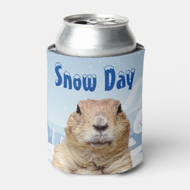 Enfriador De Latas Día de la Nieve en Groundhog (Lata Anverso)