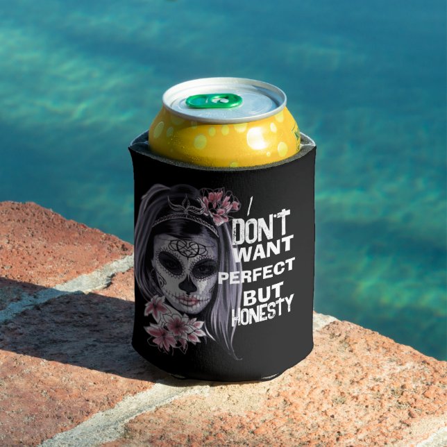 Enfriador De Latas Día de los muertos, divertido cráneo de chica de a (Piscina in situ)