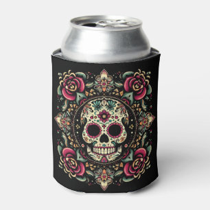 Enfriador De Latas Día de Muertos Día de la Muerte Mandala Halloween