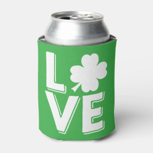 Enfriador De Latas Día de San Patricio Amor Irlandés Trébol Moderno