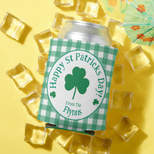 Enfriador De Latas Día de San Patricio NOMBRE Trébol Irlandés Verde C