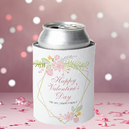 Enfriador De Latas Día de San Valentín Bonito Fiesta Floral Rosa
