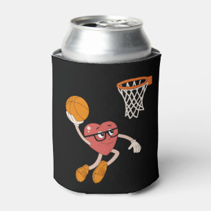 Enfriador De Latas Día de San Valentín Corazón Hundido Baloncesto Lin