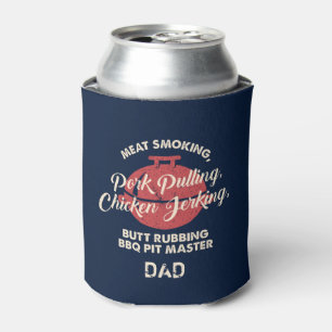 Enfriador De Latas Día del Padre Ahumado de Carne BBQ Pit Master Papá