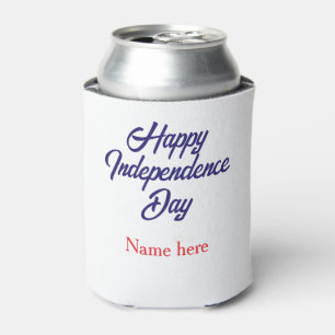 Enfriador De Latas día feliz de la independencia nombre rojo azul ame