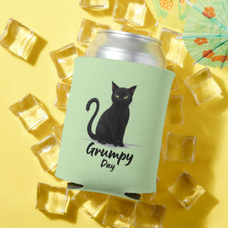 Enfriador De Latas Día gruñón con gato negro