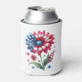 Enfriador De Latas Día Patriótico de la Independencia de la Daisy