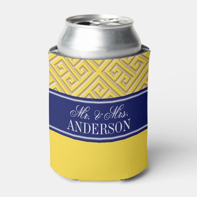 Enfriador De Latas Diag Greek Key Gold CB (Lata Anverso)