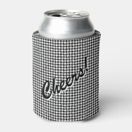 Enfriador De Latas Diamantes de Chequeo en Blanco y Negro Cheers
