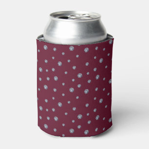 Enfriador De Latas Diamantes de imitación de color rojo oscuro